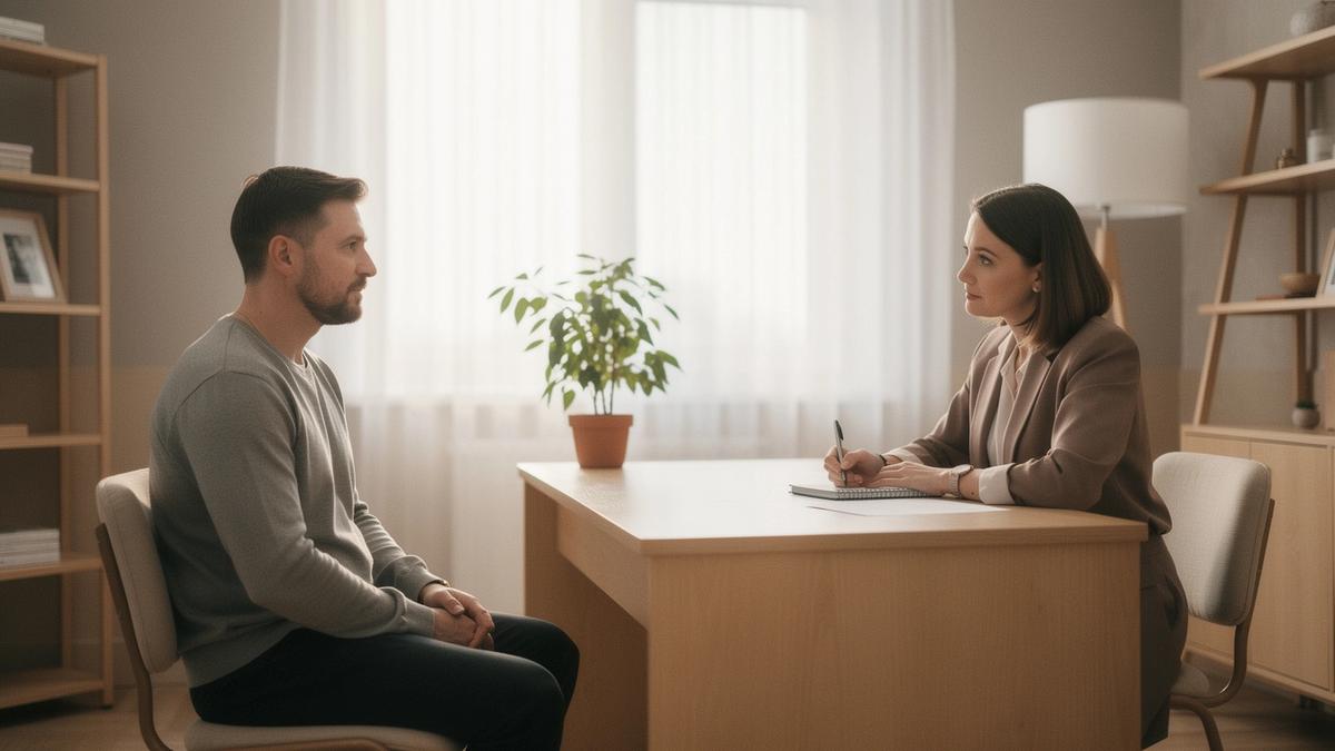 A calm workspace for psychotherapy consultations